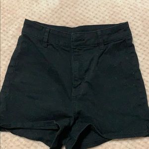 H&M high rise black corduroy shorts